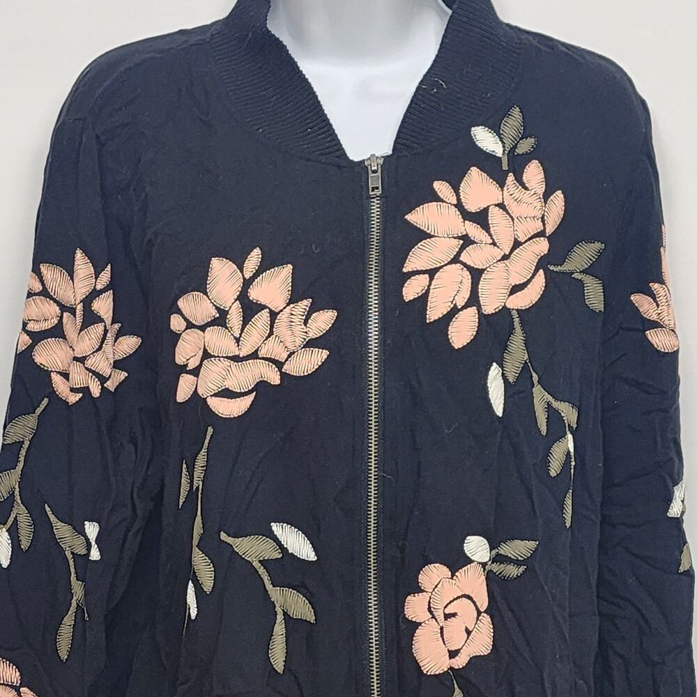 Living Doll Floral Zip Up Jacket X1 Black Y2K Goth Fairy Grunge Top Los Angeles